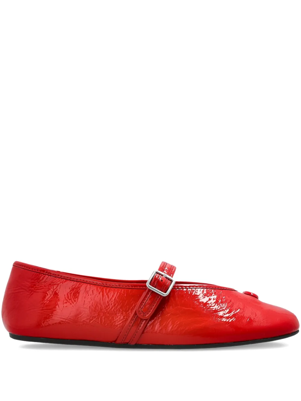 Coach buckle-strap patent leather ballet flats Rood