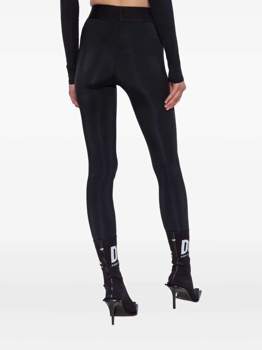 Diesel Adeline legging met logoband Zwart
