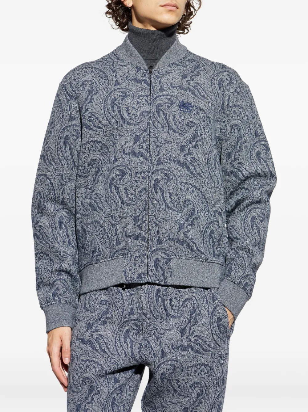 ETRO paisley-print bomber jacket Blauw