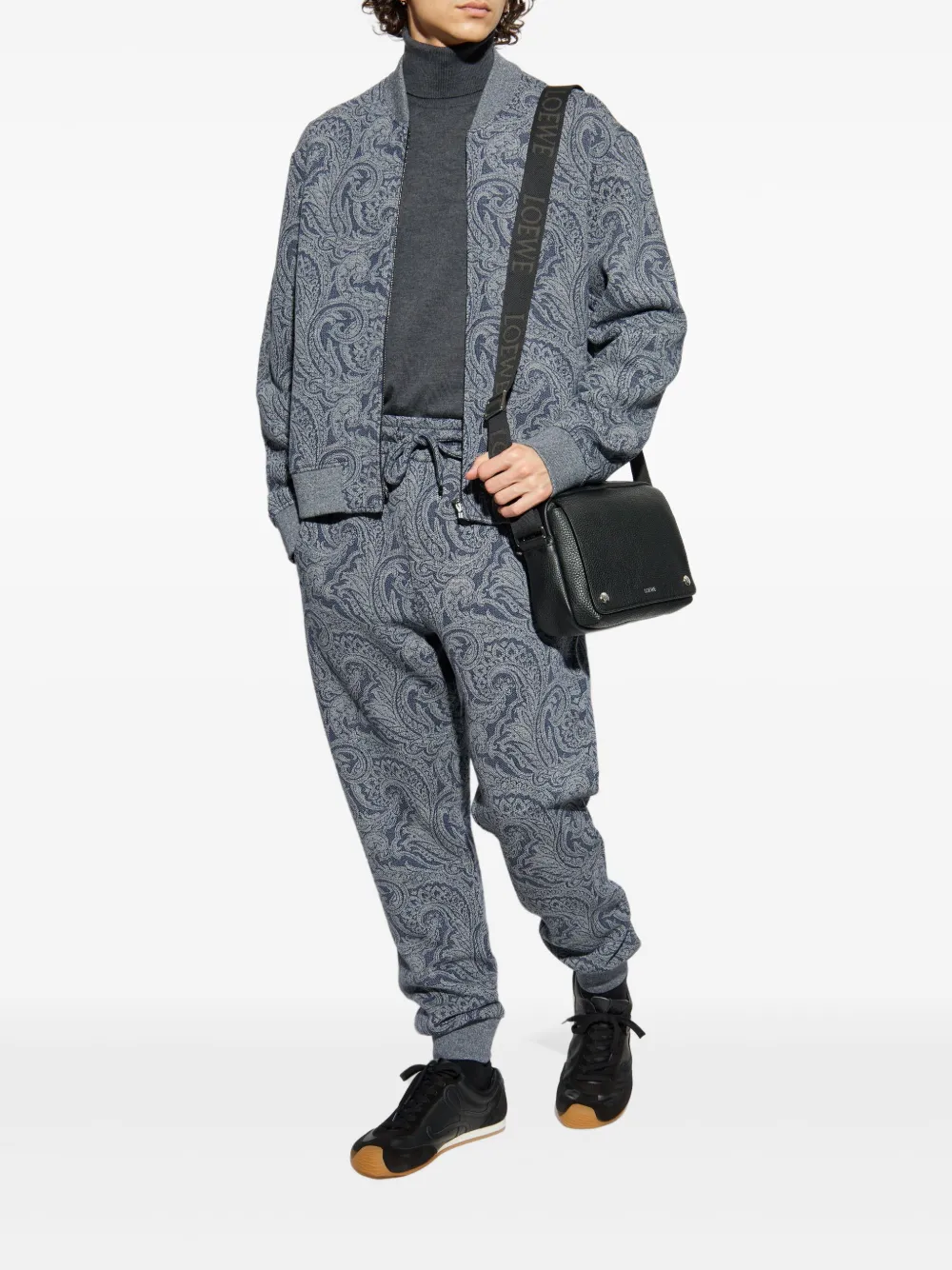 ETRO paisley-print drawstring track pants Blauw