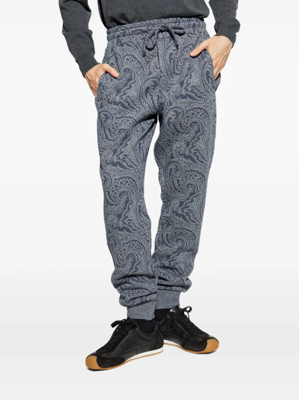 ETRO paisley-print drawstring track pants Blauw
