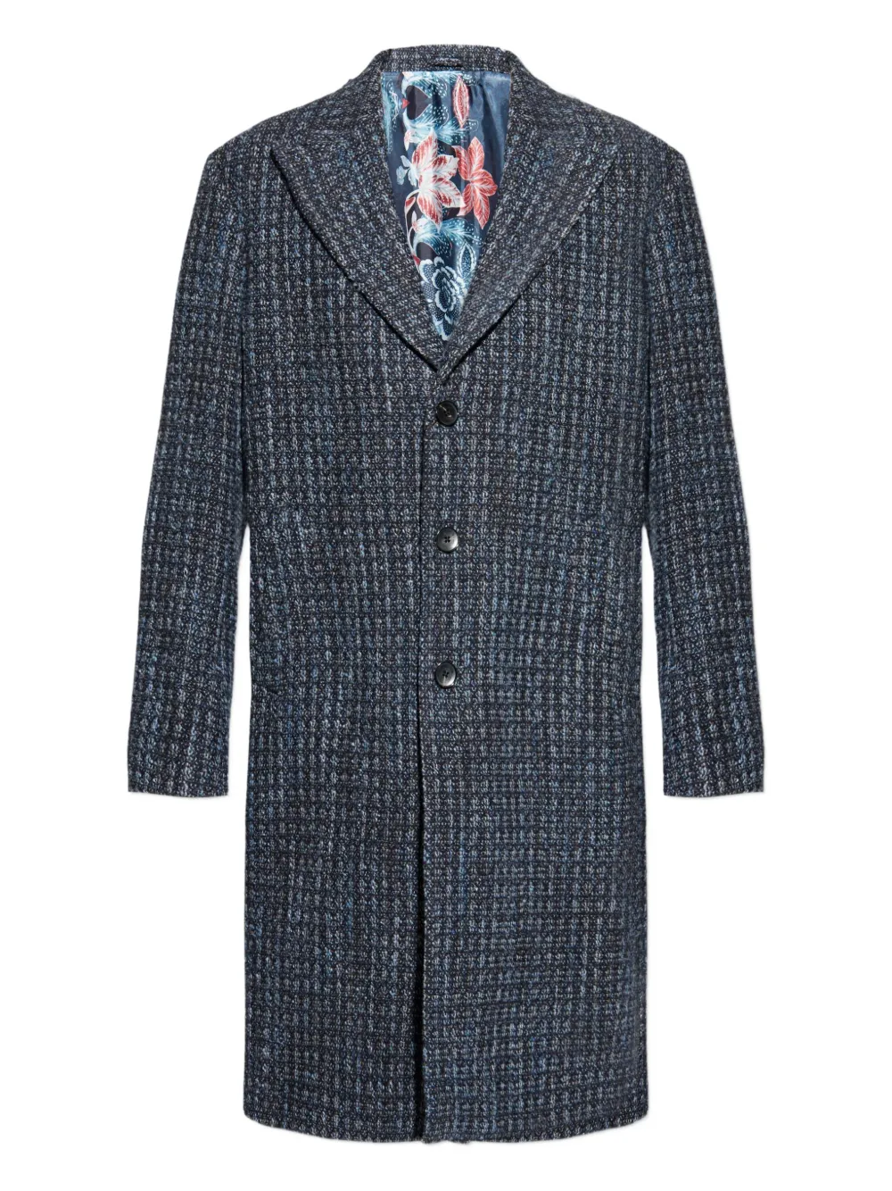 ETRO textured wool coat Blauw