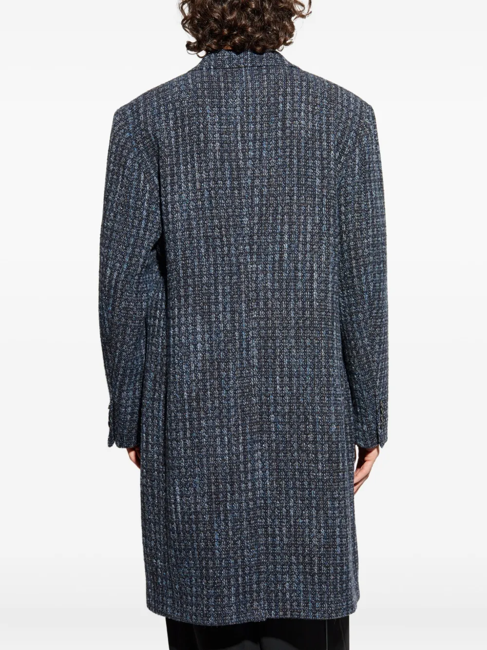 ETRO textured wool coat Blauw