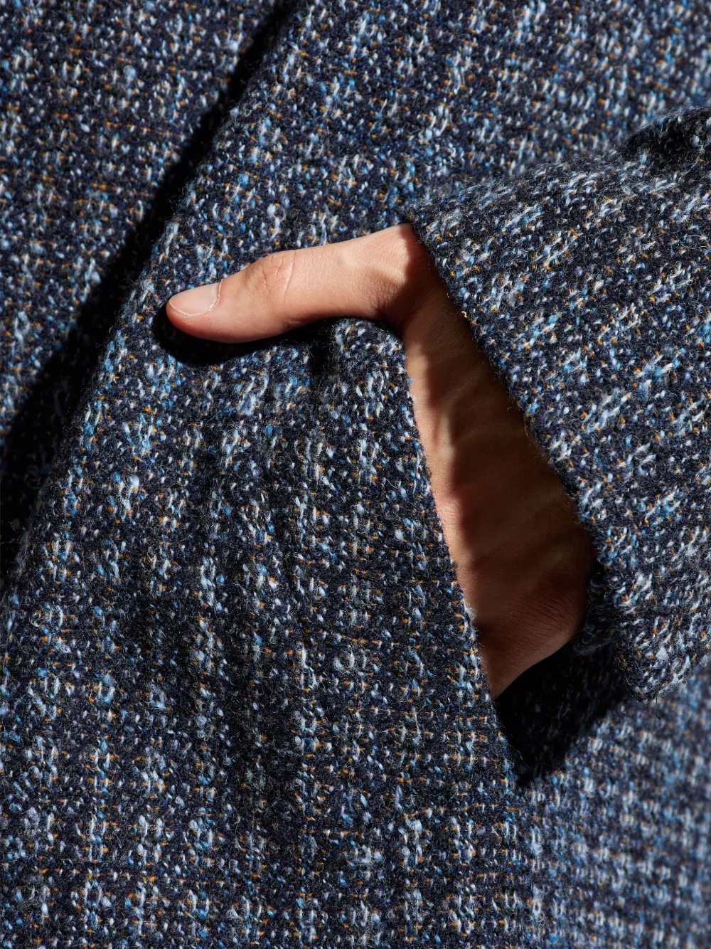 ETRO textured wool coat Blauw