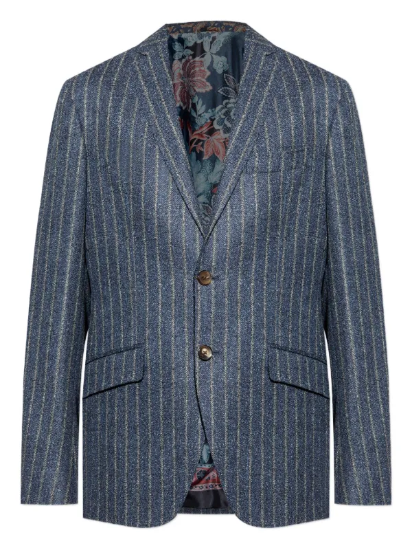 ETRO ストライプ テーラードジャケット ETRO ストライプ テーラードジャケット ネイビー サイズ44