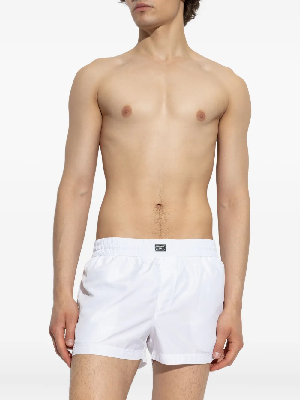Dolce & Gabbana logo-plaque swim shorts Wit