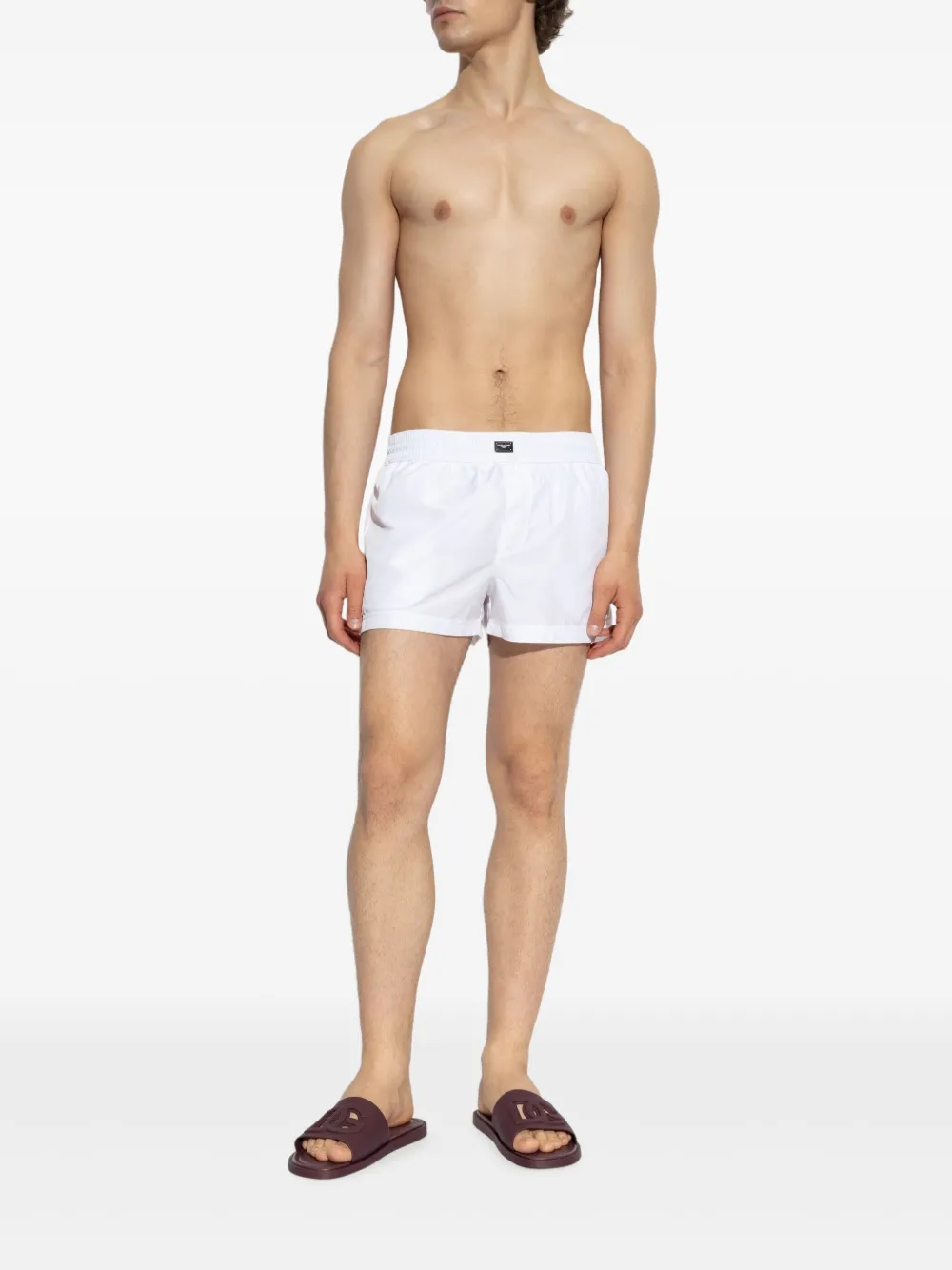 Dolce & Gabbana logo-plaque swim shorts Wit