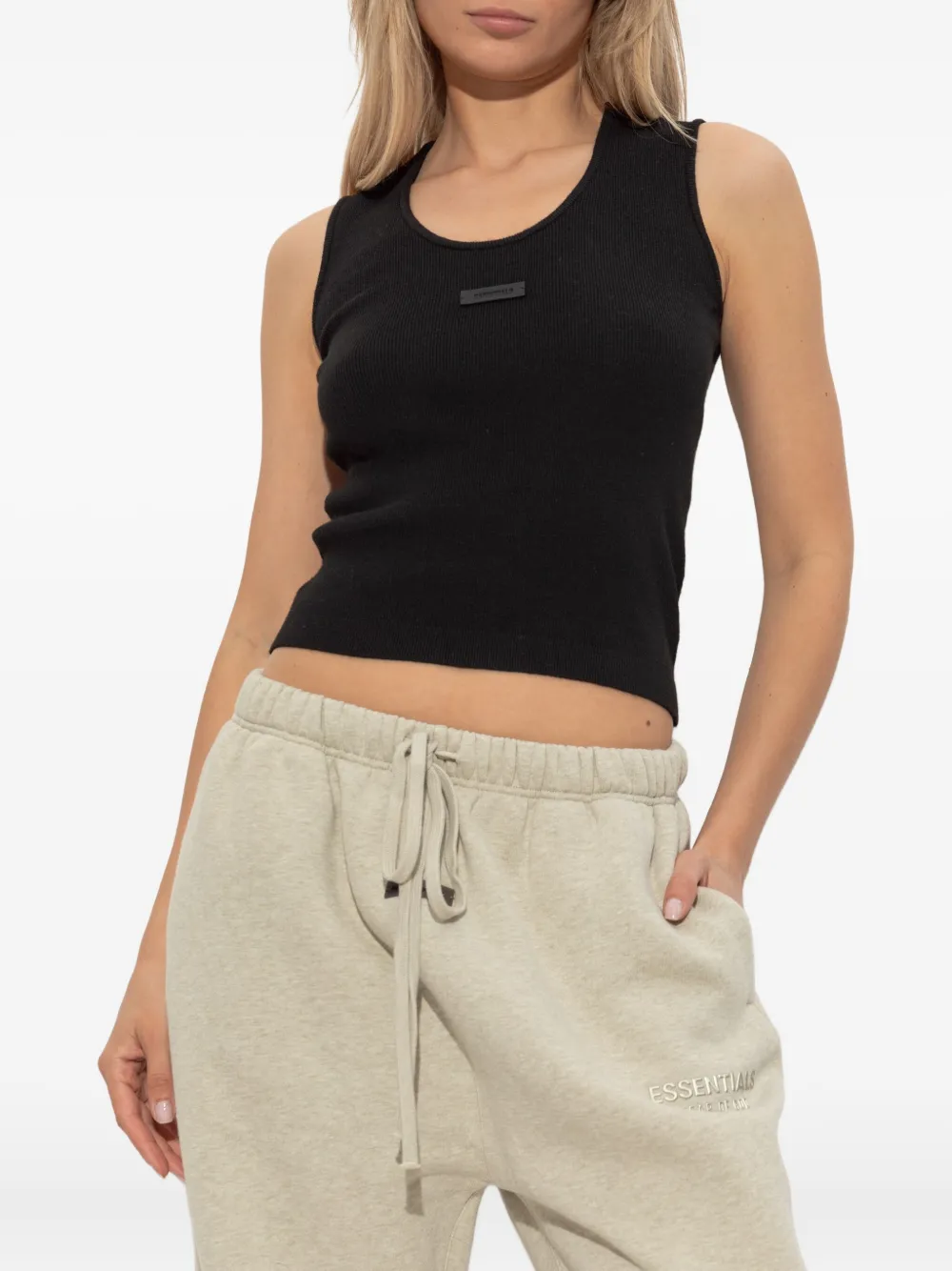 FEAR OF GOD ESSENTIALS Geribbelde top Zwart