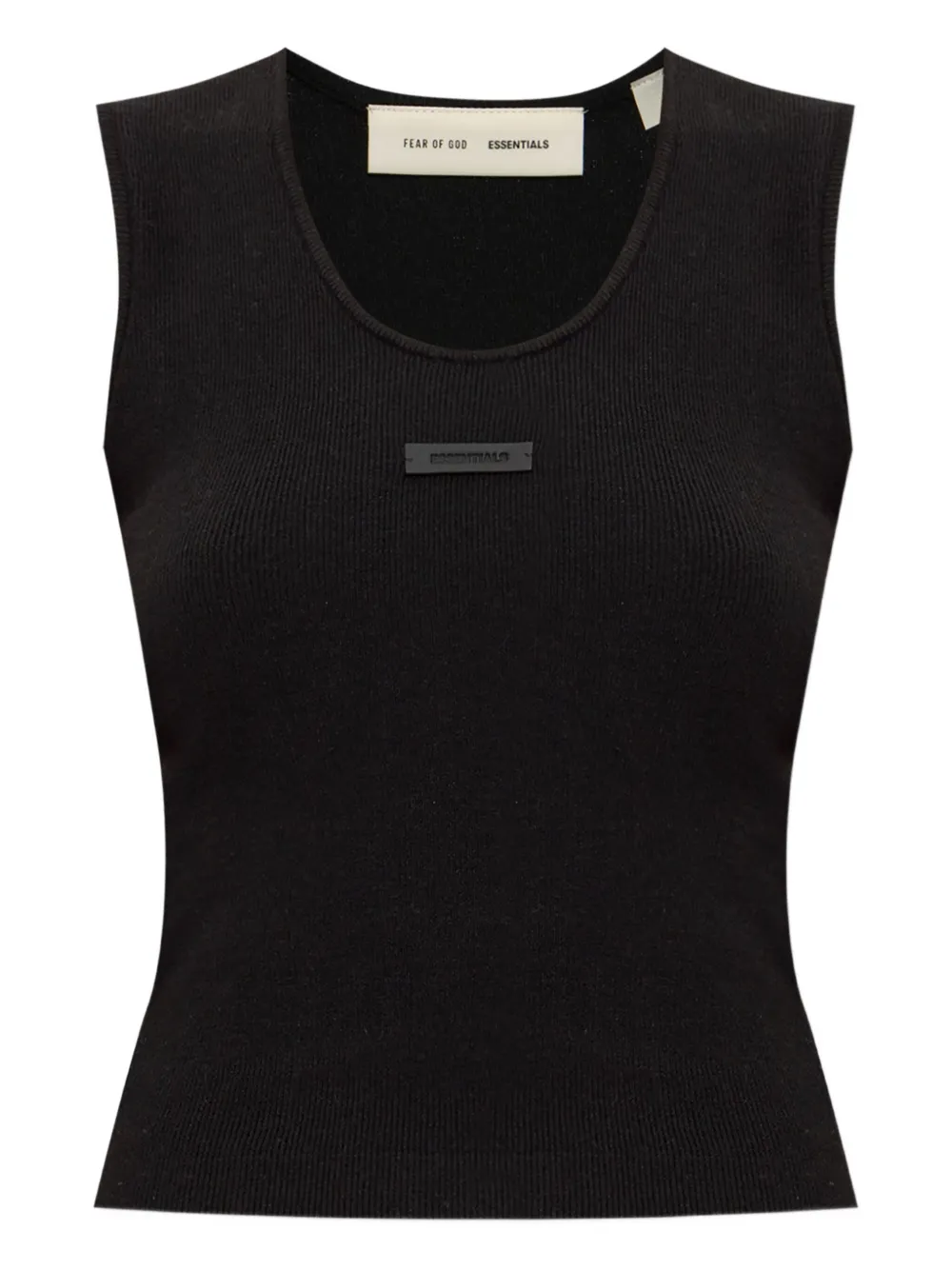 Essentials Ribbed Sleeveless Top In Black