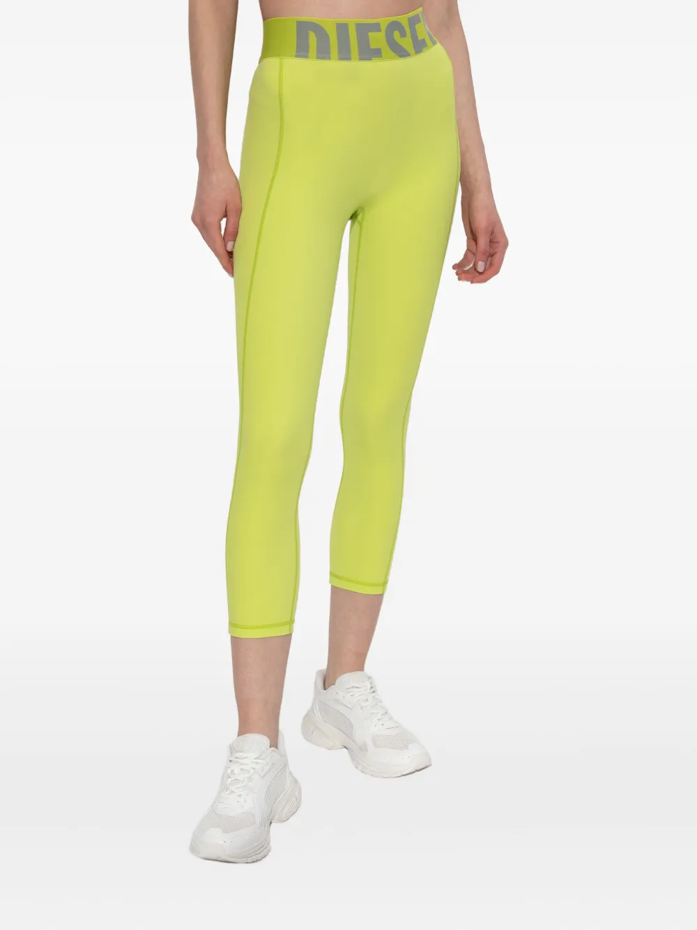 Diesel Legging met logoband Groen