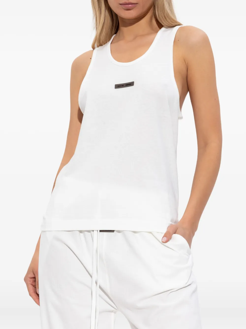 FEAR OF GOD ESSENTIALS Tanktop met logopatch Wit