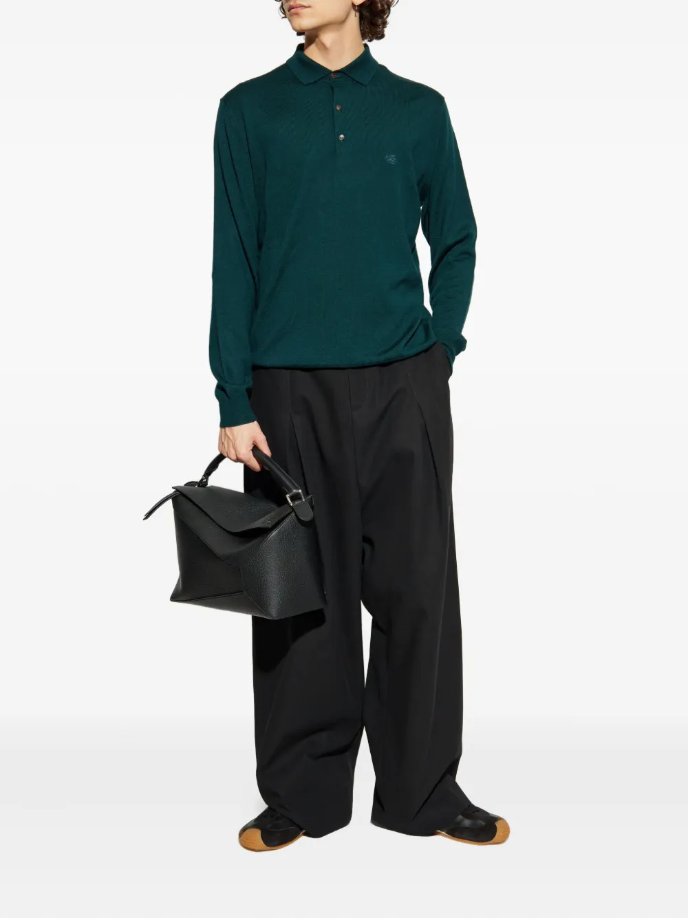 ETRO long-sleeve polo shirt Groen