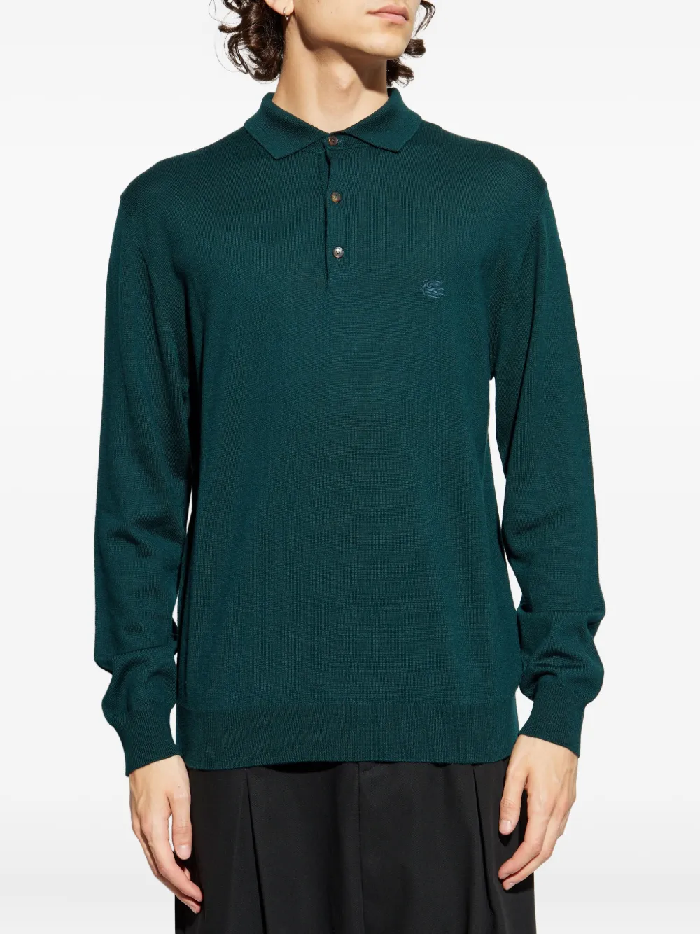 ETRO long-sleeve polo shirt Groen