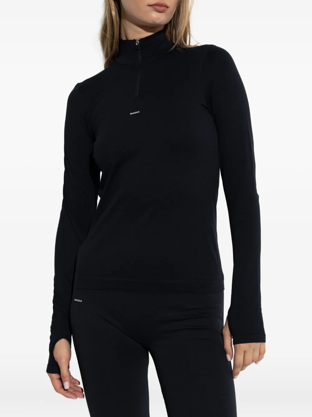 Pangaia Sweater met rits Zwart