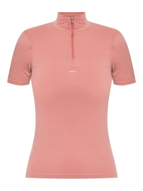 Pangaia zip-neck short-sleeves performance T-shirt
