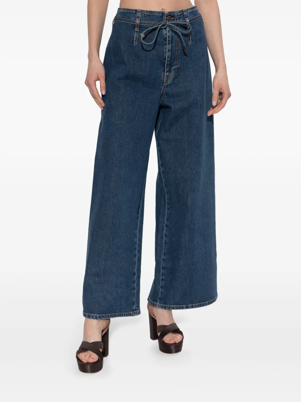 ETRO cotton wide-leg jeans Blauw