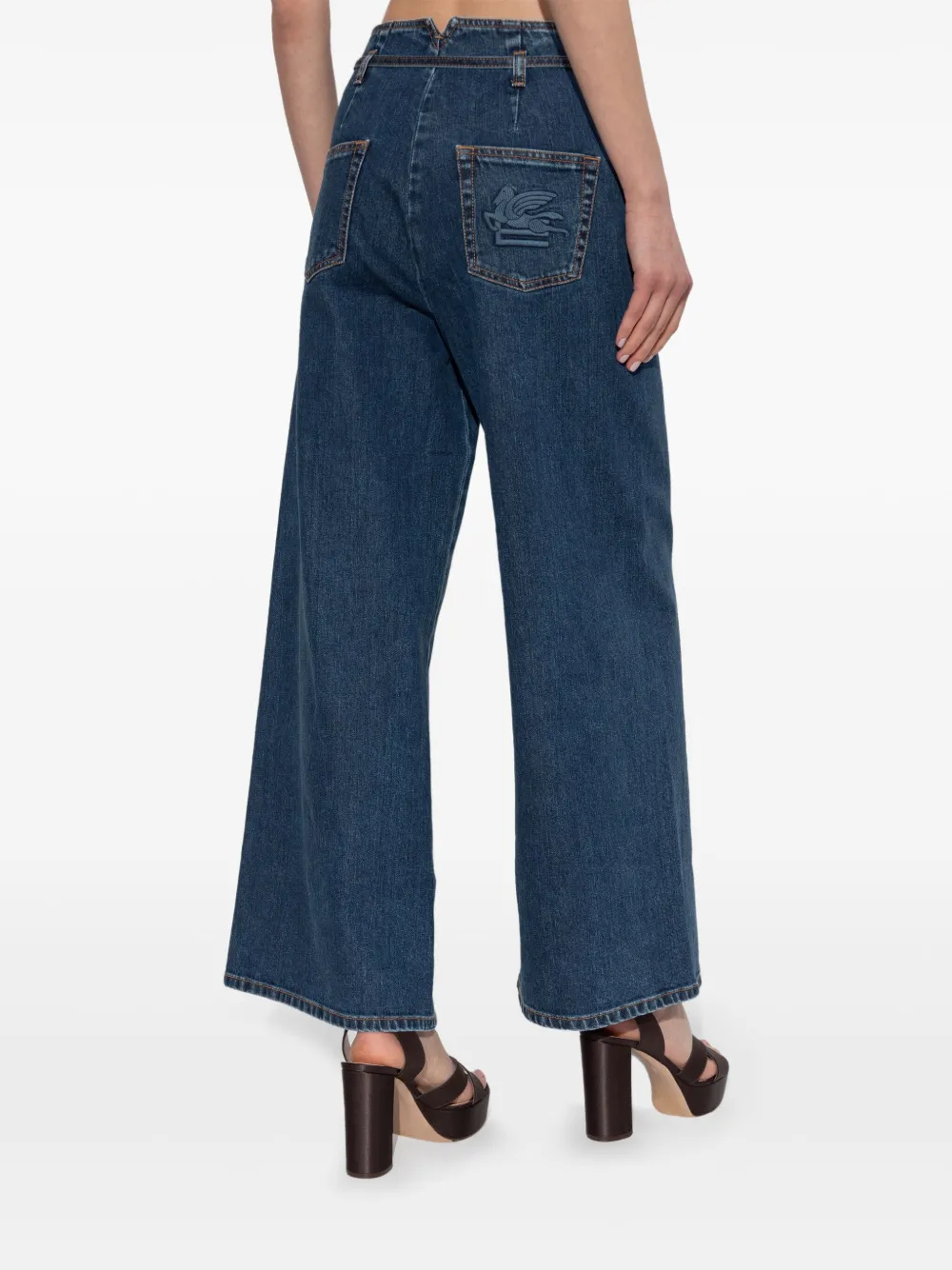 ETRO cotton wide-leg jeans Blauw