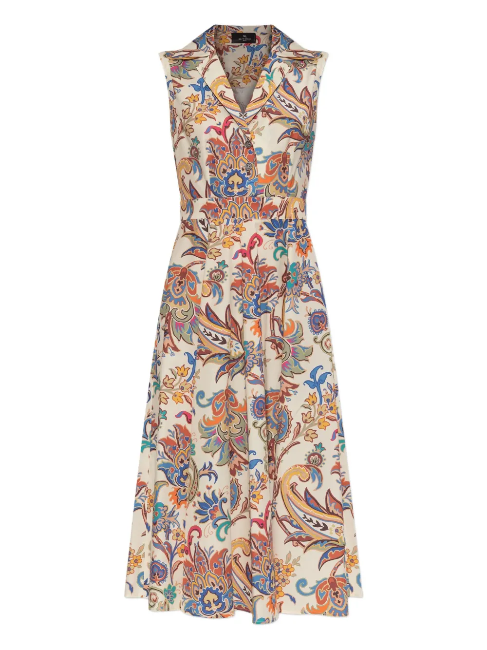 ETRO paisley-print collared midi dress Beige