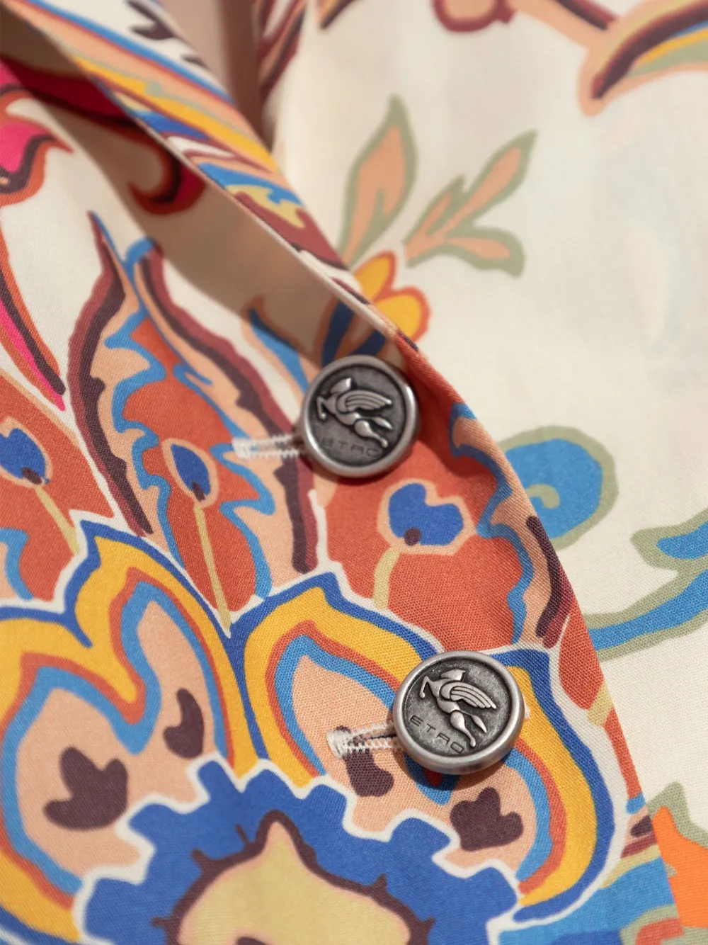 ETRO paisley-print collared midi dress Beige