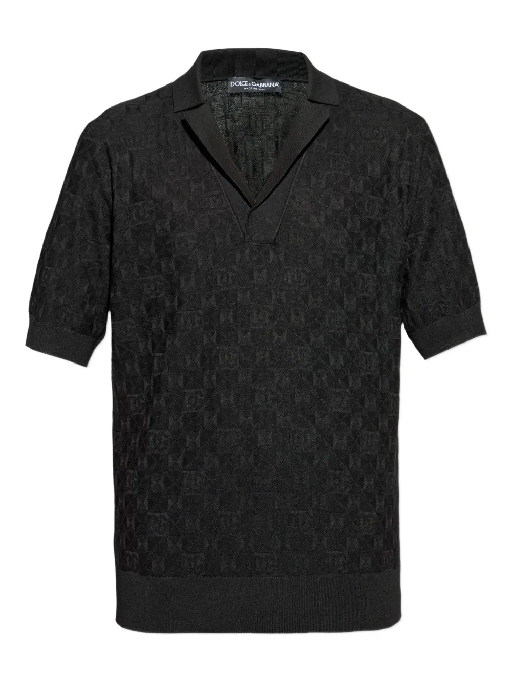 Dolce & Gabbana DG-patterned polo top | Black | Image 1