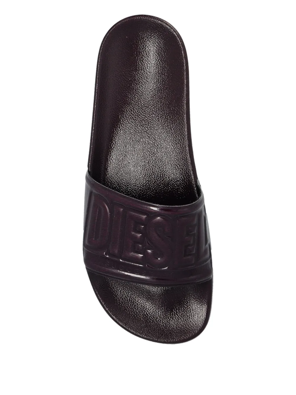 Diesel SA-Mayemi slippers met logo-reliëf Bruin