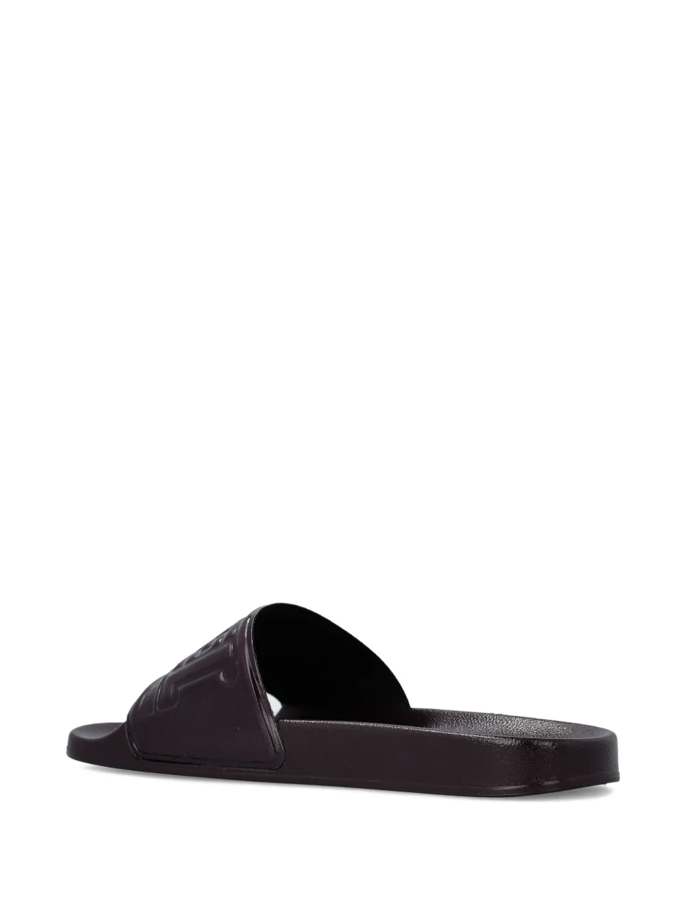 Diesel SA-Mayemi slippers met logo-reliëf Bruin