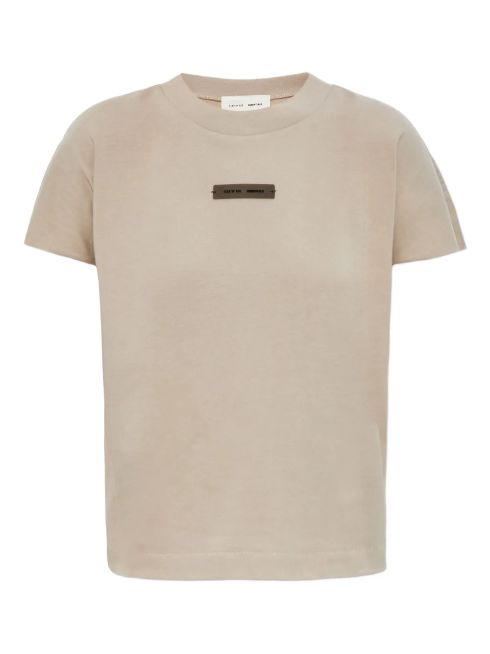 Essentials Logo-plaque Cotton T-shirt In Neutral