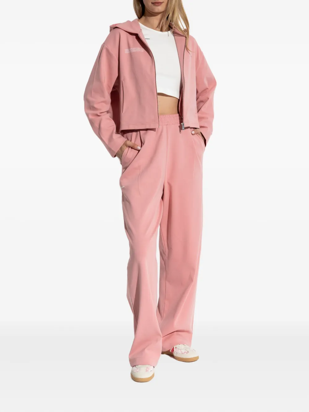 Pangaia zip-up hoodie Roze