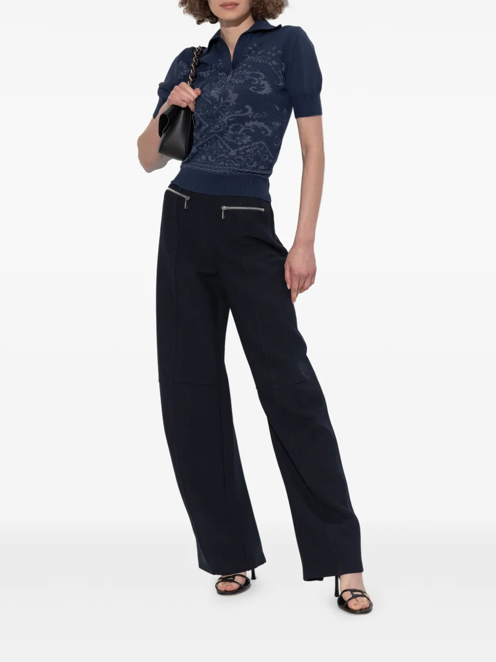ETRO zip-pocket trousers Zwart