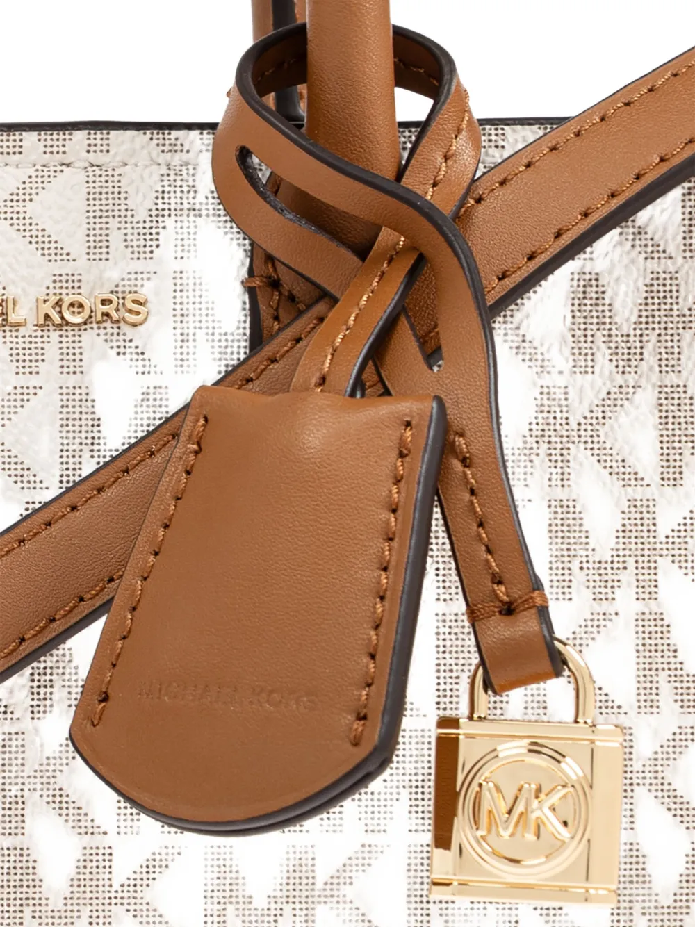 Michael Kors extra small Scarlett monogram logo-plaque tote bag Beige