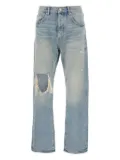 Purple Brand logo-patch ripped jeans - Blue