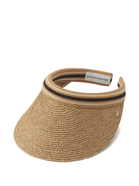 Helen Kaminski Bianca raffia striped visor hat