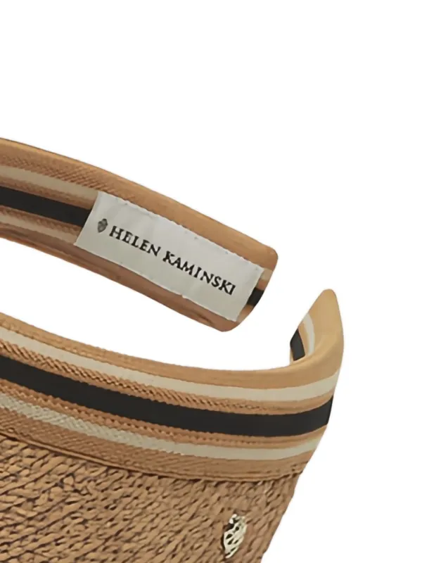 Helen Kaminski Bianca Raffia Striped Visor Hat | Brown  display picture 1