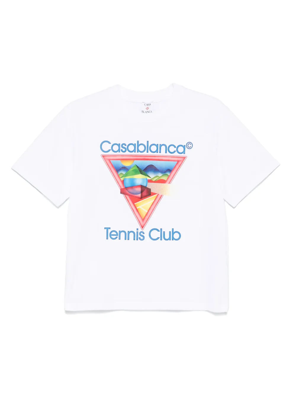 Casablanca Tennis Club Icon triangle-print T-shirt - ホワイト Casablanca Tennis Club Icon triangle-print T-shirt - ホワイト