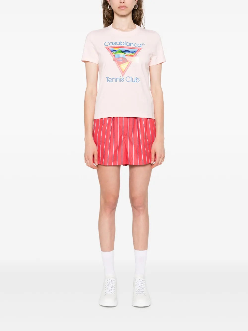 Casablanca Tennis Club T-shirt met grafische print Roze