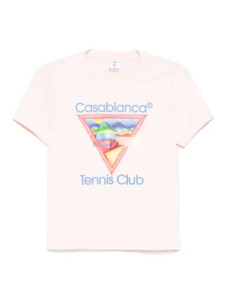 Casablanca Tennis Club graphic-print t-shirt | Pink | FARFETCH ID
