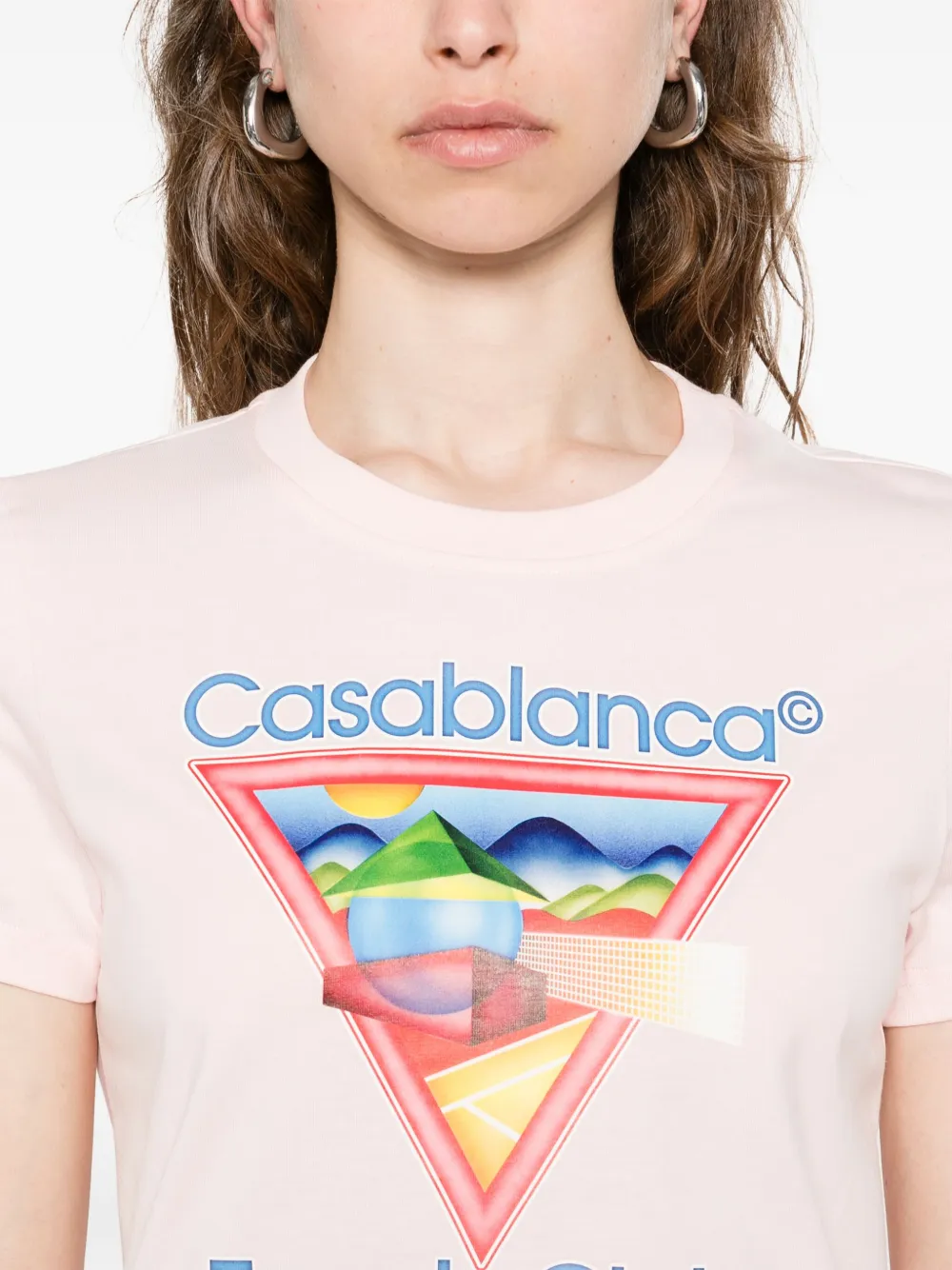 Casablanca Tennis Club T-shirt met grafische print Roze