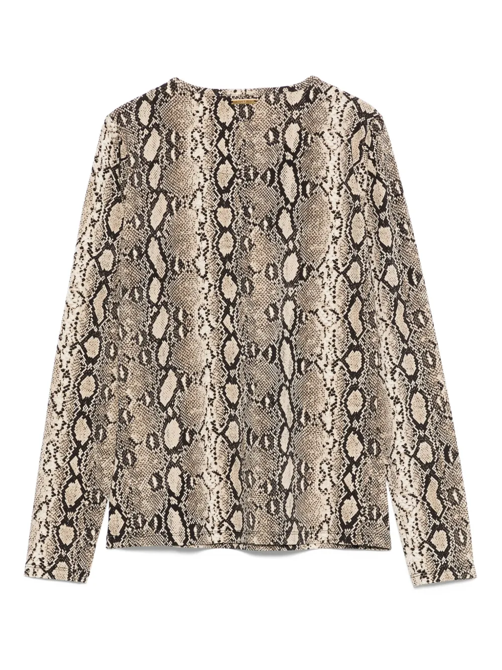 Michael Kors snakeskin-print long-sleeved T-shirt Beige
