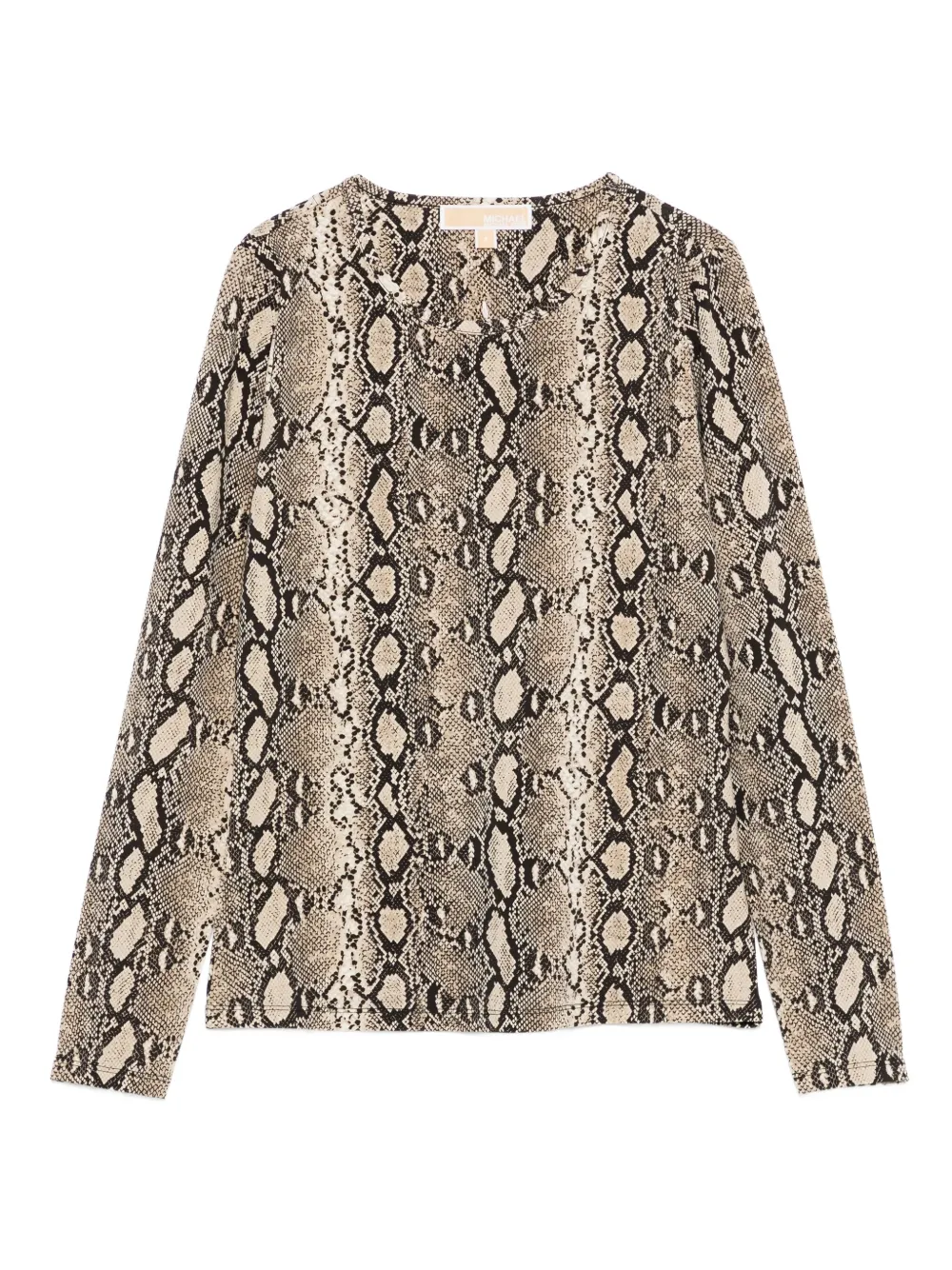 Michael Kors snakeskin-print long-sleeved T-shirt Beige