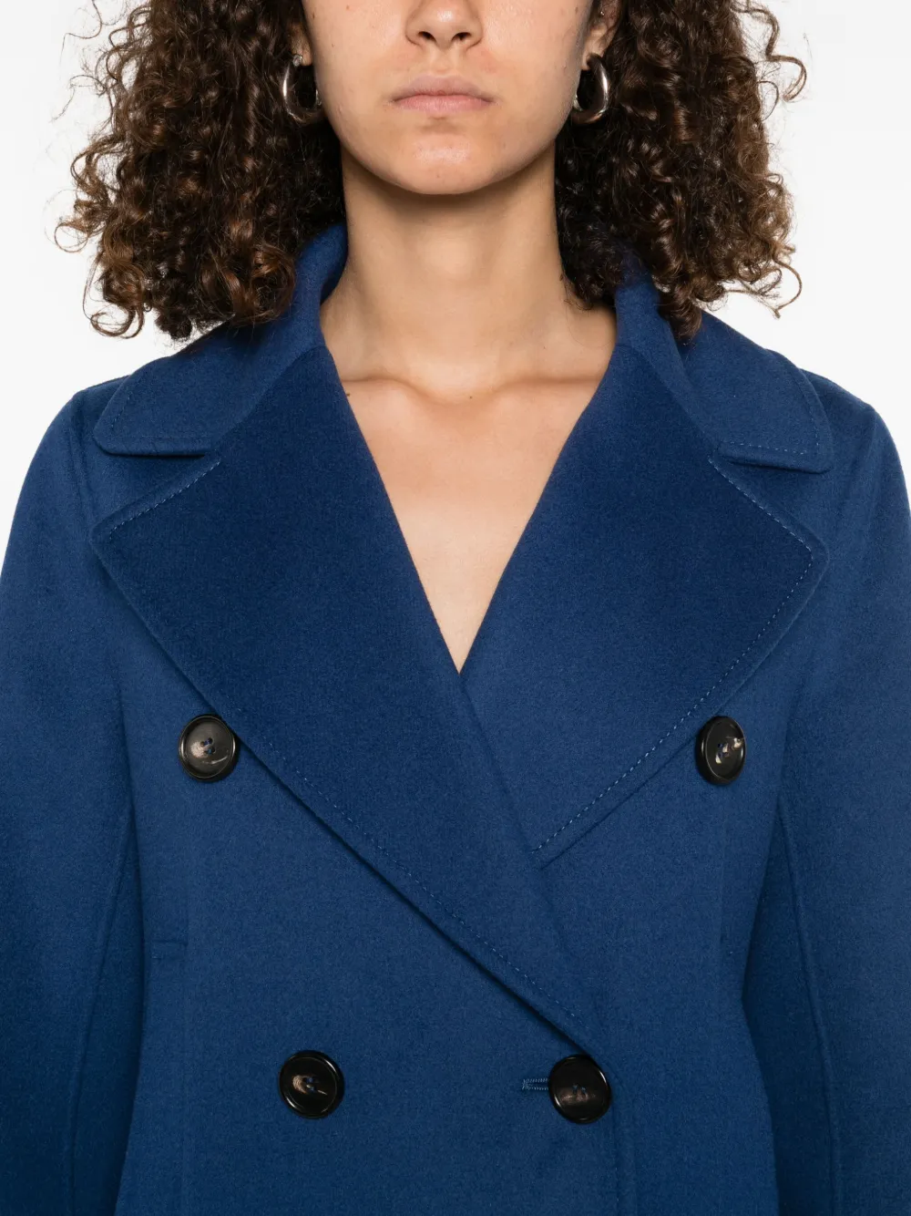 'S Max Mara double-breasted wool coat Blauw