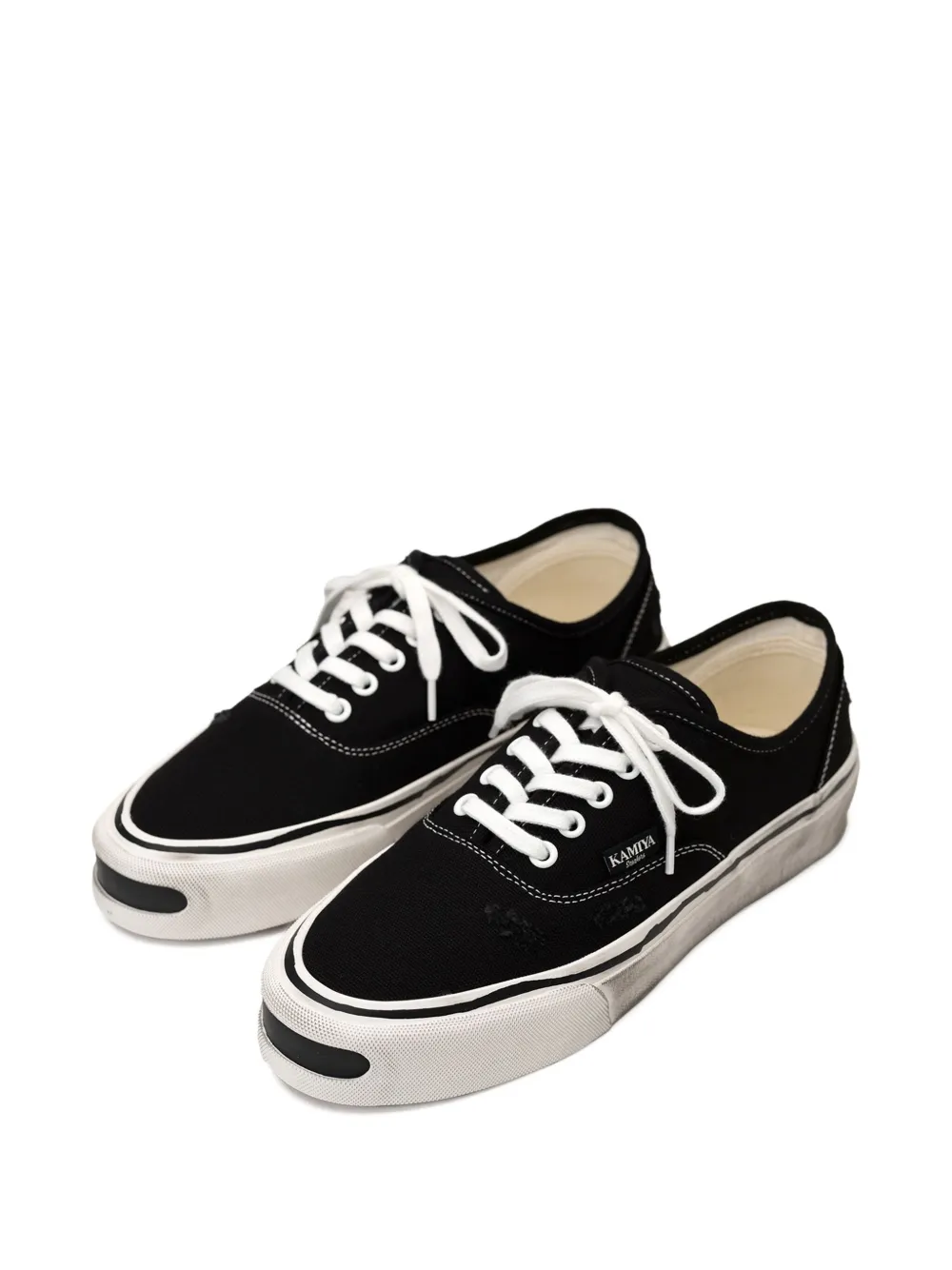 KAMIYA Herc distressed vulcanized sneakers Black