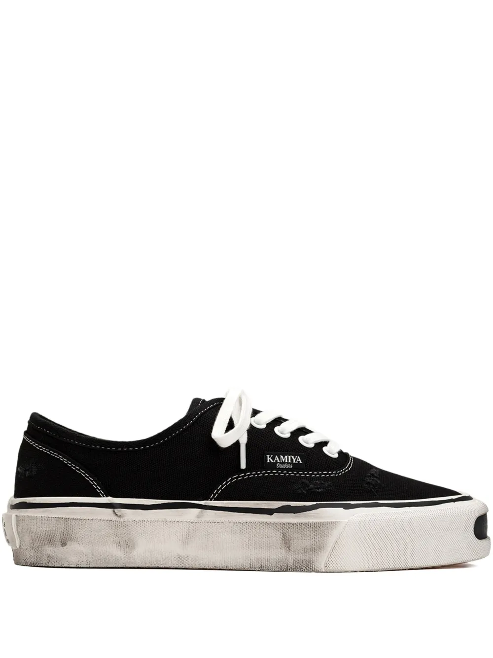 KAMIYA Herc distressed vulcanized sneakers Black