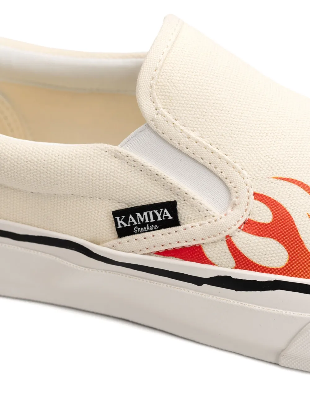 KAMIYA Cornell flame-pattern sneakers White