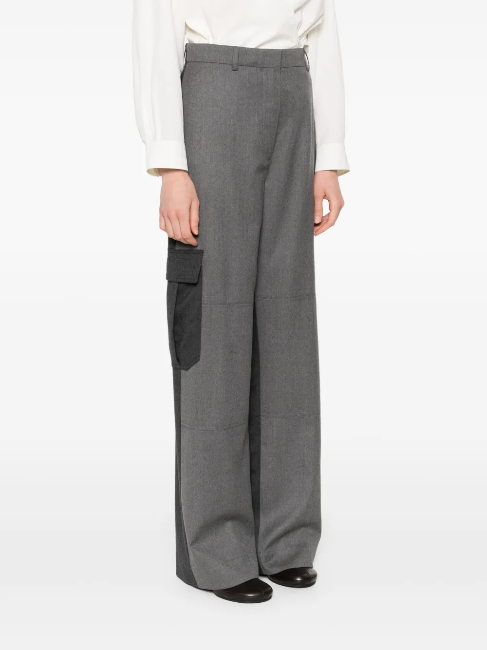 Stella McCartney Wollen straight broek Grijs