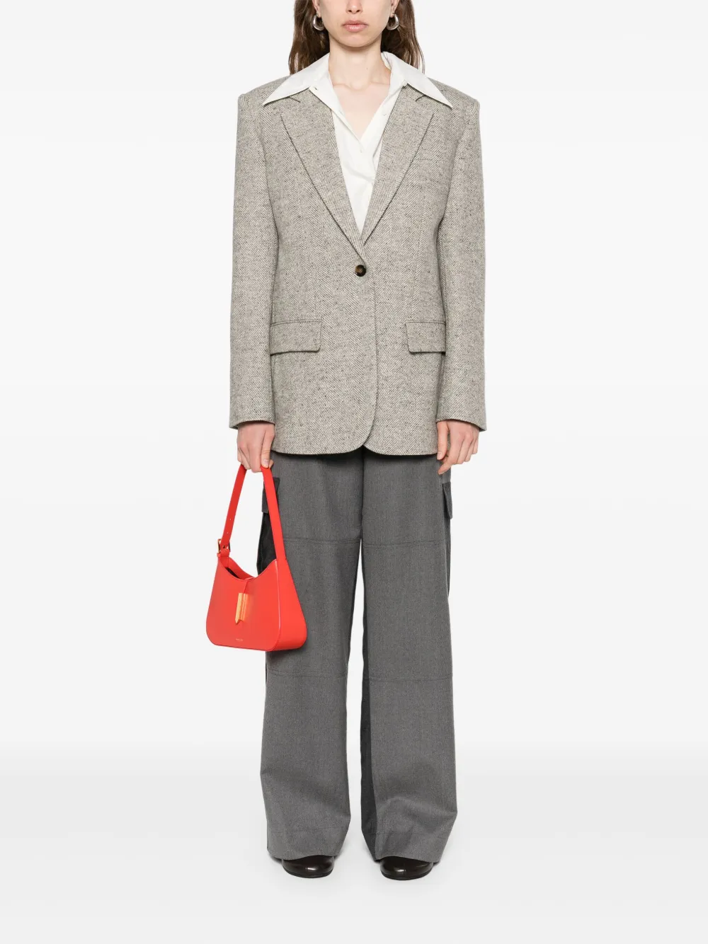 Stella McCartney Wollen straight broek Grijs