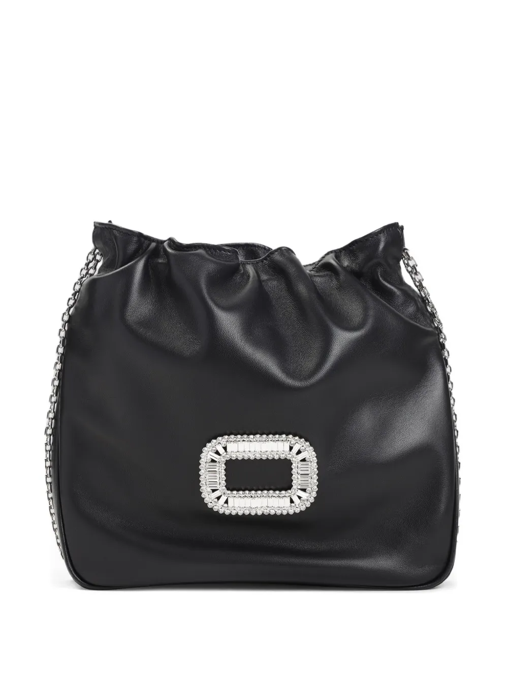 Roger Vivier Pilgrim ruched leather mini bag | Black | Image 1