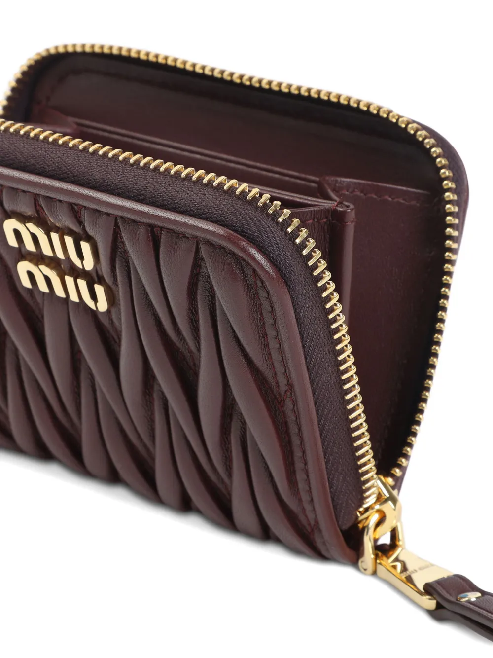 Miu quilted zip-around wallet Bruin