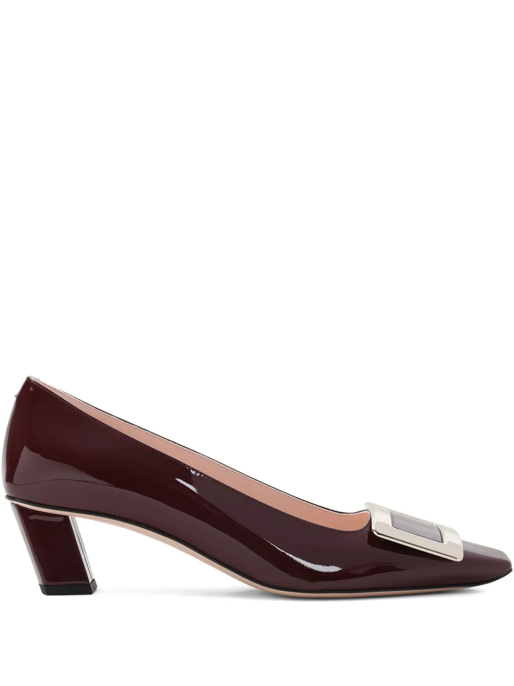 Roger Vivier 45mm Belle buckle-embellished block-heel pumps | Red | Image 1