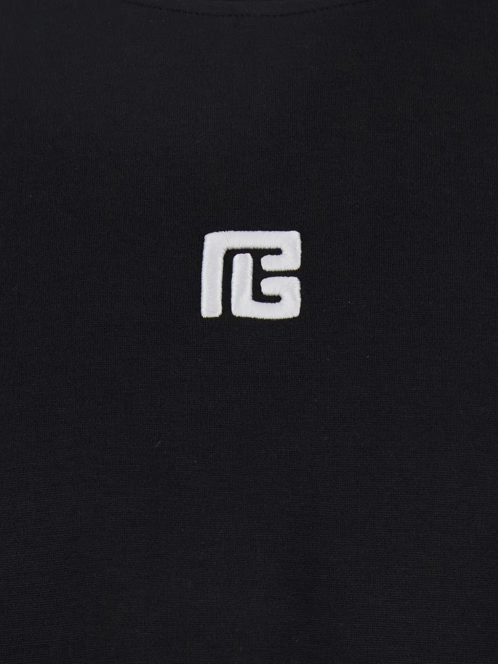 Balmain logo-embroidered crew-neck T-shirt Zwart