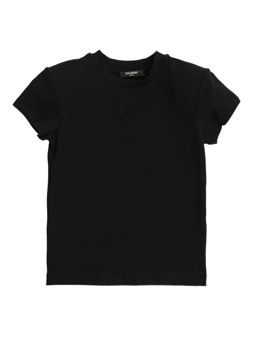 Balmain Kids crystal-embellished short-sleeve top Zwart